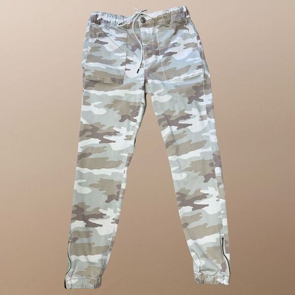 AE Aerie Double Pocket Utility Pant Jogger Tan Camouflage Size 8 R #77 - Picture 1 of 5